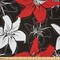 Ambesonne Red and Black Fabric by The Yard, Bedding Plants Flourishing Garden Pattern Retro Nature, Decorative Satin Fabric for Home Textiles and Crafts, 5 Yards, Black White Vermilion